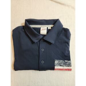 Puma Volition Polo Shirt Mens Large Blue USA Flag Paisley Golf Athleisure